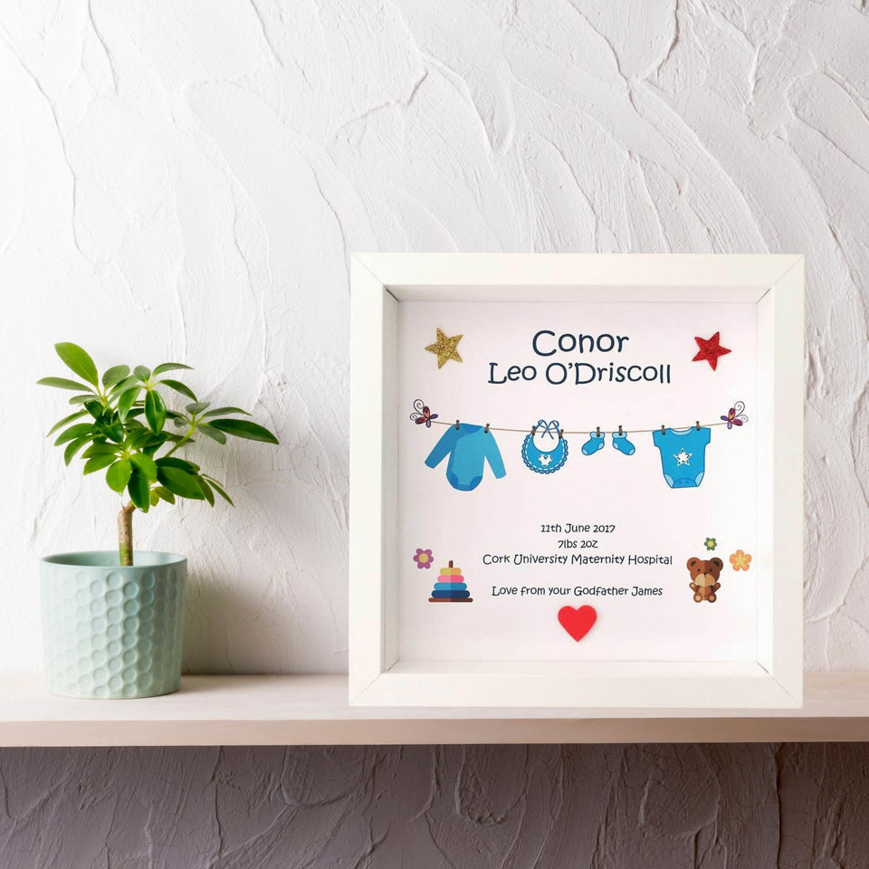 Personalised Baby Washing Line Frame