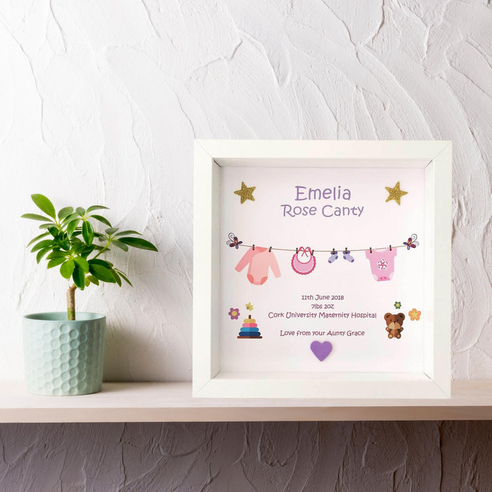 Personalised Baby Washing Line Frame