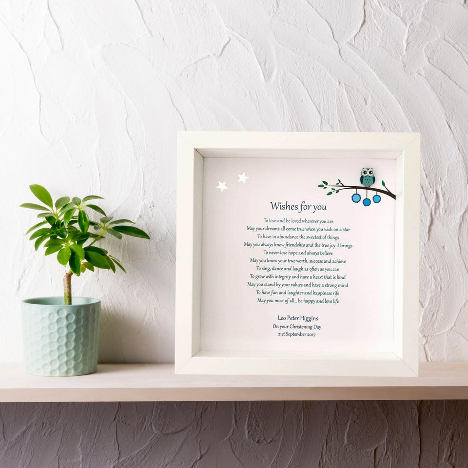 Wishes For You Christening Frame
